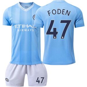 23-24 Manchester City Home Voksne børns fodbolddragt nr. 47 Phil Foden No. 47 Phil Foden 28