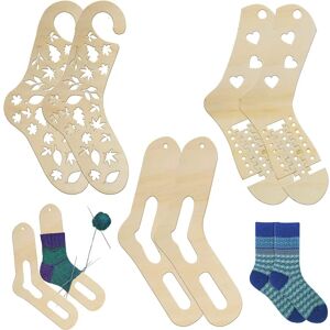 6 dele Sock Blockers Tr? Sock Blocker for stickning Virka S