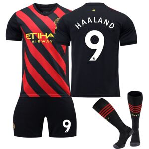 Galaxy Manchester City F.C. Borta 22/23 Jersey Haaland No.9 Fotbollströja 3-delade kit til barn Vuxna 22(120-130CM) 22(120-130CM)