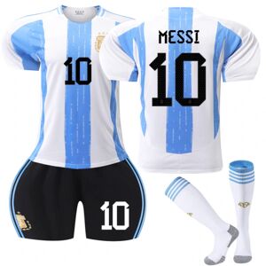 24-25 Argentina 3 stjerner Barn Fodboldtrøjer Sæt Fodboldtøj No 10 Messi 22 24-25