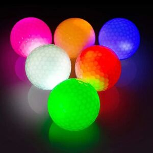 Galaxy 6 stk. LED Glow Golfbolde, Blinkende Glødende Golfbold, Night Glow