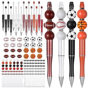 FMYSJ 16 sæt plastkuglepenne til fremstilling af kuglepenne, bulk gør-det-selv-perlepenne, til børnestuderende skolekontorgaver (FMY)