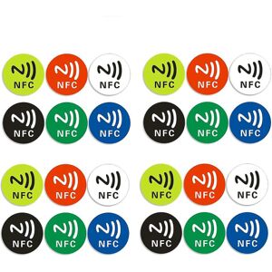 FMYSJ 24 stk Nfc Ntag213 Tag Sticker Universal Label Rfid Token Patrol 13.56mhz For Genvej Etc Nfc Stickers (FMY)