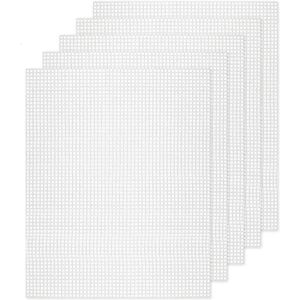 FMYSJ 10 stk mesh plastik lærredsark 19,6x13 tommer til broderi, akrylgarn, strik (FMY) White