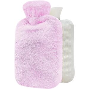 Varmtvandsflaske med blødt låg - 2L Stor - Klassisk varmtvandspose til smertelindring, nakke og skuldre, fødder varmere, menstruationssmerter, varmt og koldt T
