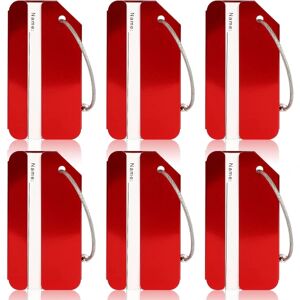 6-pak metal-bagagemærker til kufferter, vandtætte kuffertmærker til rejsebagagetaske, bagagelabels med navne-id-kort til Fam