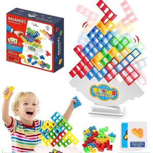 64 stk Tetra Tower Balance Stacking Blocks Spil, brætspil til 2 spillere + familiespil