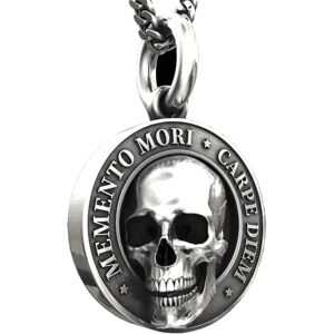 Heyone Memento Mori Halskæde Carpe Diem Pendant 3D Skull Halskæde til mænd, Mori 400 års fødselsdag Special Erindringshalskæde