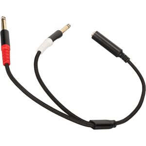 1/4 tommer Stereo Splitter Y-kabel Guldbelagt stik Dobbelt han-afskærmet 6,35 mm hanstik til dobbelt 6,35 mm hun-jackkabel