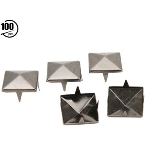 100 stk firkantede pyramide punk nitter 4 klo metal nitter til armbånd Tøj Sko Håndtaske Sort 15 mm