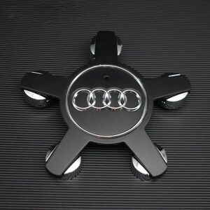 Lämplig for Audi 134 mm femklos cover hjulnav logotype A6 A4L-Audi 5-klor konvex sub-svart (fyrapack)