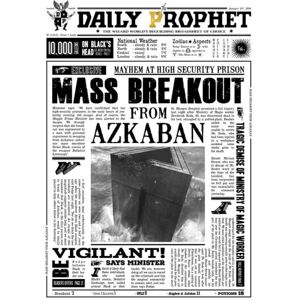 A3 print - Harry Potter - Daily Prophet - Udbrud fra Azkaban Multicolor