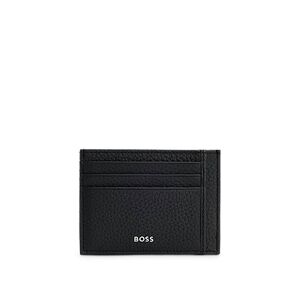 Boss Italian-leather card holder with logo lettering