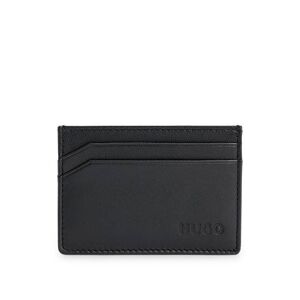 HUGO Leather card holder with logo