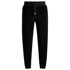 Boss Cotton-blend velour tracksuit bottoms with embroidered logo
