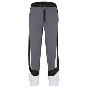 Boss Mixed-material tracksuit bottoms with printed logo