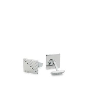 Boss Square brass cufflinks with engraved branding and stepped details