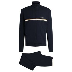 Boss Stretch-cotton loungewear set with signature stripes and logos