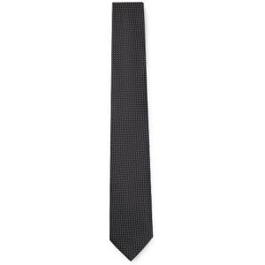 Boss Tie in silk-jacquard with micro pattern