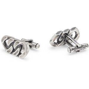 HUGO Chain-link cufflinks in steel with logo details