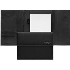 Boss Black A5 folder in faux leather with pinstripe structure