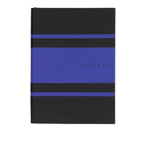 Boss Blue-striped A5 notebook in faux leather
