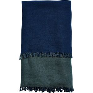 Woud Double Throw 130x180 cm - Navy Blue/Forest Green OUTLET