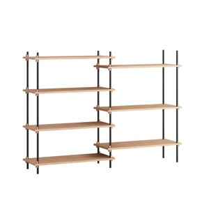 Moebe Shelving System Medium/Double 115x162 cm - Oak/Black