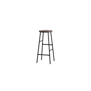 HAY Cornet Bar Stool High H: 75 cm - Soft Black/Smoked Solid Oak