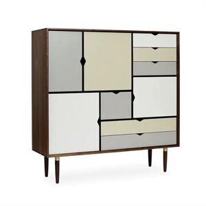 Andersen Furniture S3 Skænk 132x131 cm - Valnød/Farvet front