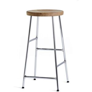 HAY Cornet Bar Stool Low H: 65 cm - Chromed Steel / Oiled Oak