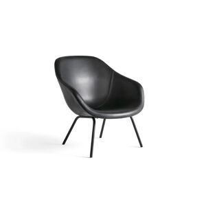 HAY AAL87 Chair SH: 36 cm - Black Powder Coated Steel / Sense Black Leather