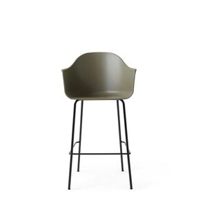 Audo Copenhagen Harbour Bar Chair sædehøjde: 73 cm - Olive Shell / Black Steel Base