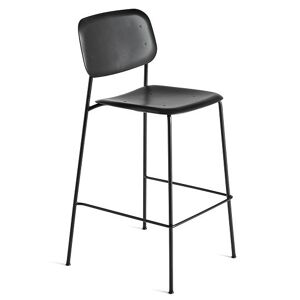 HAY Soft Edge95 Bar Stool Low SH: 65 cm - Black Powder Coated Steel / Black