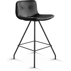 Bent Hansen Primum Bar Stool Low SH: 65 cm - Zenzo 2 207 Black Leather/Black Powder Coated Steel