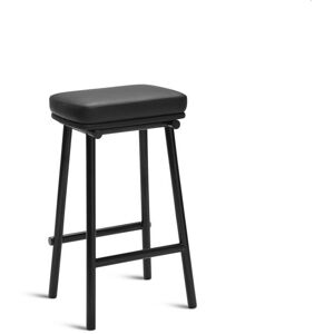 PLEASE WAIT to be SEATED Tubby Tube Counter Stool Upholstery H: 68 cm - Black/Savanne Leather