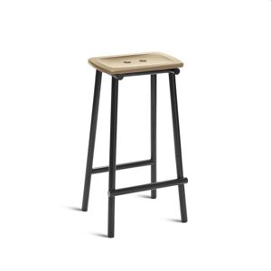 Please Wait to be Seated Tubby Tube Bar Stool H: 73 cm - Nature/Black