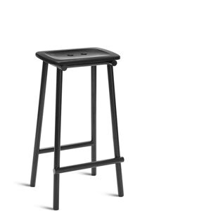 Please Wait to be Seated Tubby Tube Bar Stool H: 73 cm - Black/Black