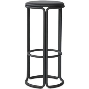 PLEASE WAIT to be SEATED Hardie Bar Stool H: 75 cm - Black Leather / Black