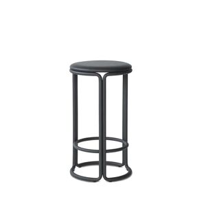 PLEASE WAIT to be SEATED Hardie Counter Stool H: 64 cm - Black Leather / Black