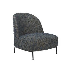 Gubi Sejour Lounge Chair Fully Upholstered SH: 35 cm - Black Semi Matt / Woodstock