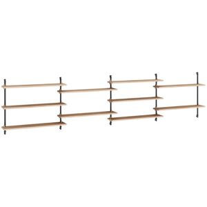 Moebe Wall Shelving Sets 65x316 cm - Oak/Black