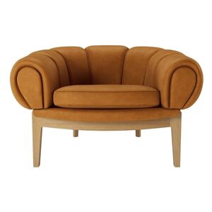 GUBI Croissant Lounge Chair SH: 46 cm - Oak / Chamois Cuoio