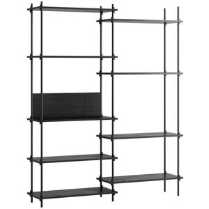 Moebe Shelving System Double w. Back Plate 200x162 cm - Black