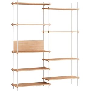 Moebe Shelving System Double w. Back Plate 200x162 cm - Oak/White