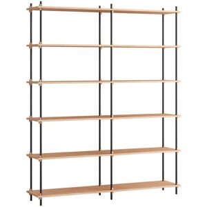 Moebe Shelving System Double 200x162 cm - Oak/Black