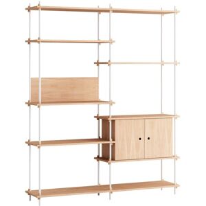 Moebe Shelving System Double w. Cabinet 200x162 cm - Oak/White