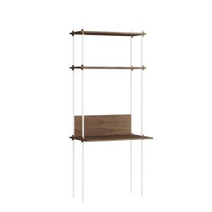 Moebe Shelving System Desk Tall 200x85 cm - Smoked Oak/White