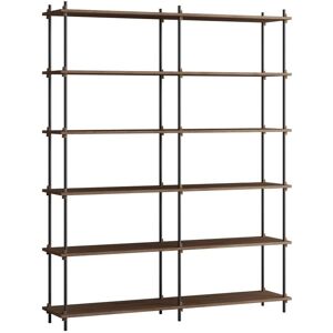 Moebe Shelving System Double 200x162 cm - Smoked Oak/Black