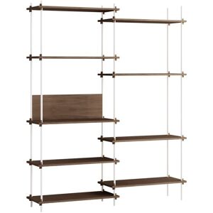 Moebe Shelving System Double w. Back Plate 200x162 cm - Smoked Oak/White